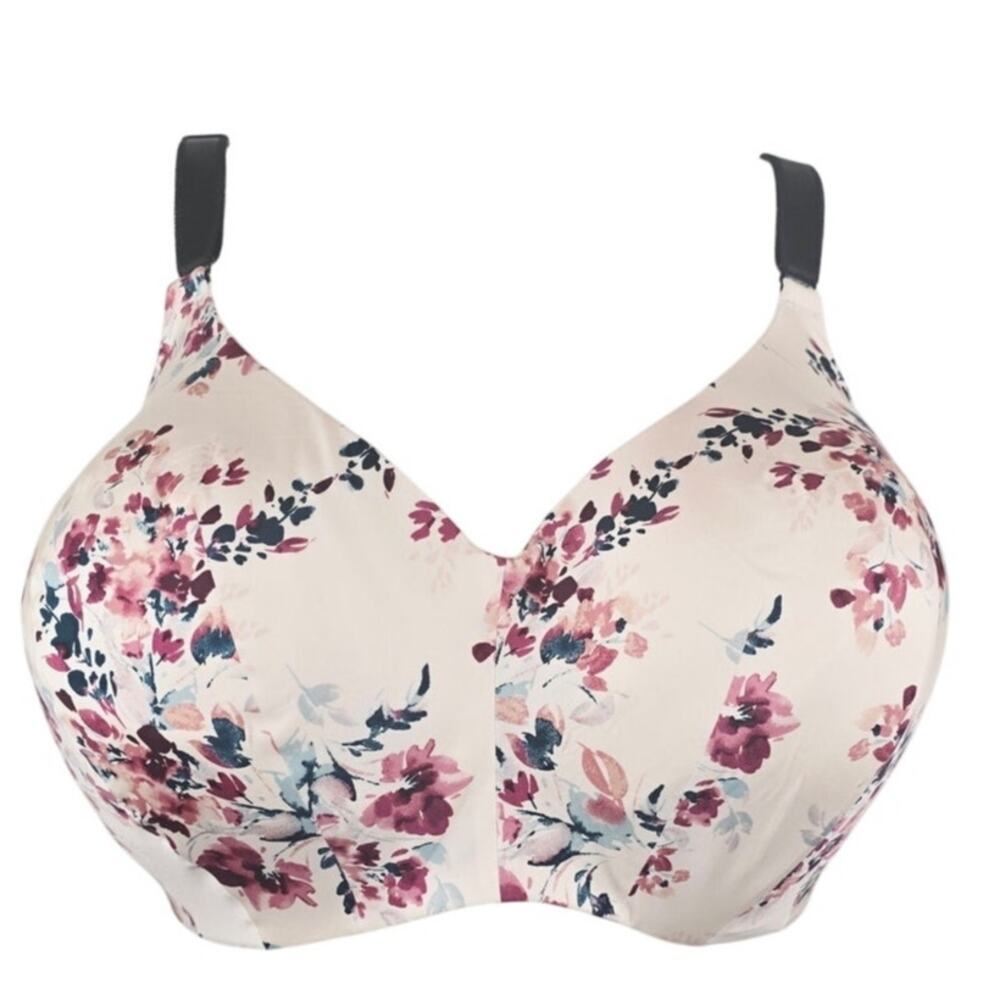 Torrid Curve 360 Back Smoothing Wire Free Lightly Lined Everyday Floral Bra 42DD